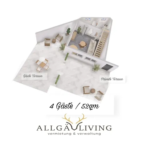 Allgaeu Living I Maisonette Stueble - - Parkplatz & Terrasse * Immenstadt im Allgäu